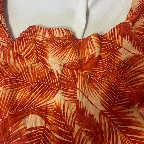 INC International Concepts 2 Piece Set XL Tropical Print Crop Top & Pants Orange - Picture 10 of 11